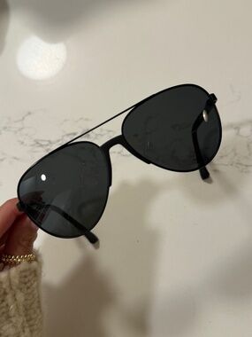 Emporio Armani Aviator Sunglasses Black Matte Grey Lens